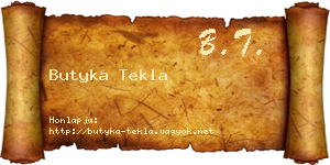 Butyka Tekla névjegykártya